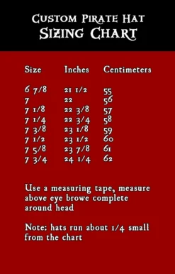 1st Mate Pirate Tricorn Hat 21 1st Mate Pirate Tricorn Hat -Rico Shop HatChart