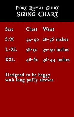 Women's Port Royal Shirt 13 Women's Port Royal Shirt -Rico Shop PRShirtSizeChart