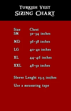 Ladies Turkish Vest With Removable Sleeves 12 Ladies Turkish Vest With Removable Sleeves -Rico Shop TurkishVestSizeChart