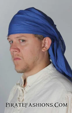 Solid Linen Pirate Bandana -Rico Shop blue linenb