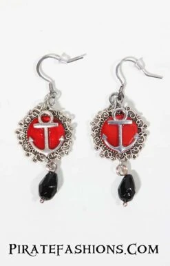 Pirate Queen Ear Rings -Rico Shop earring red silver
