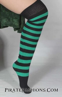 Striped Pirate Knee Socks -Rico Shop green backsock