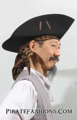 Gunners Tricorn Pirate Hat -Rico Shop gunner side