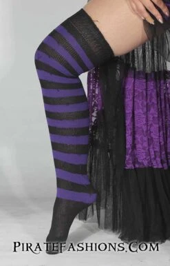 Striped Pirate Knee Socks -Rico Shop purple bksock