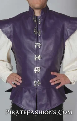 Leather Buccaneer Jerkin -Rico Shop purple jerkin