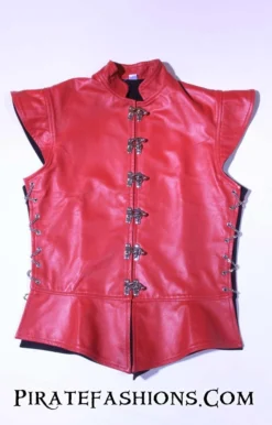 Leather Buccaneer Jerkin -Rico Shop red jerkin