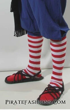 Striped Pirate Knee Socks -Rico Shop sock redstriped